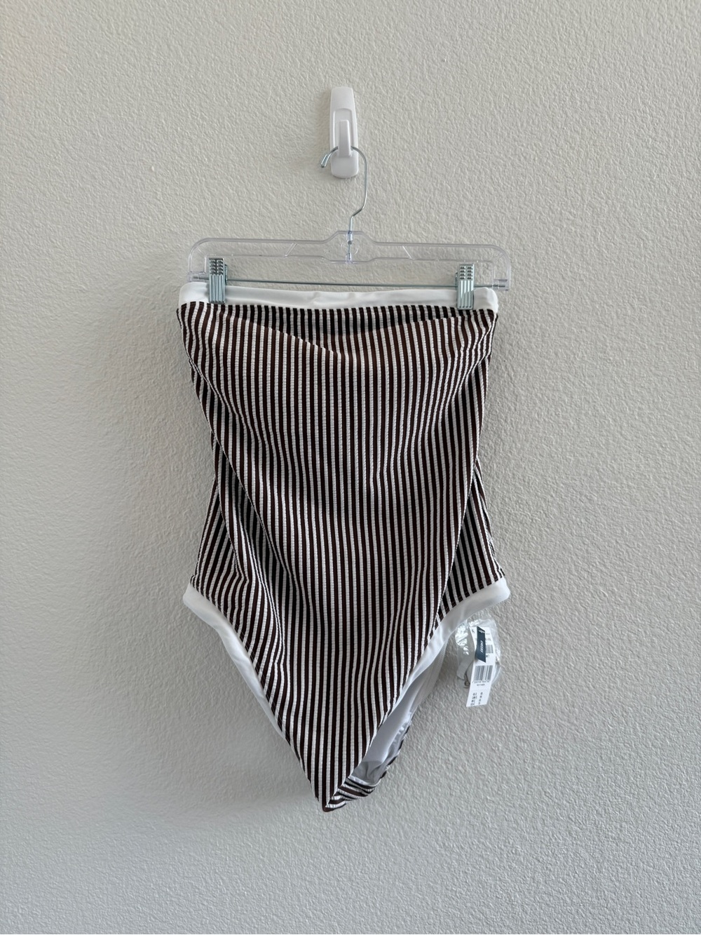 Abercrombie & Fitch Medium Tall Brown and White Striped One-Piece Swimsuit